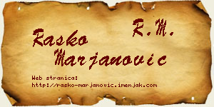 Raško Marjanović vizit kartica